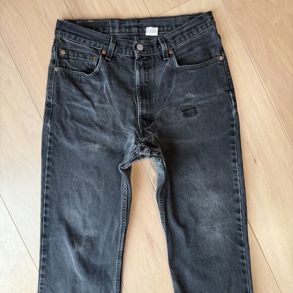 Vintage Levis 517 Jeans 30 Black Patchwork 80s Denim Made in USA Boot Cut 0260 - Picture 3 of 11